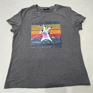 Gray Aunticirn Graphic Women's Top, XL
